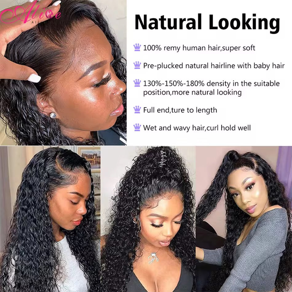 24" HD Deep Wave Frontal Wig – Natural Black (1B) | Defined Curls