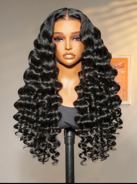 ✨24’ Pineapple Wave Glueless HD Lace Wig – 100% Human Hair