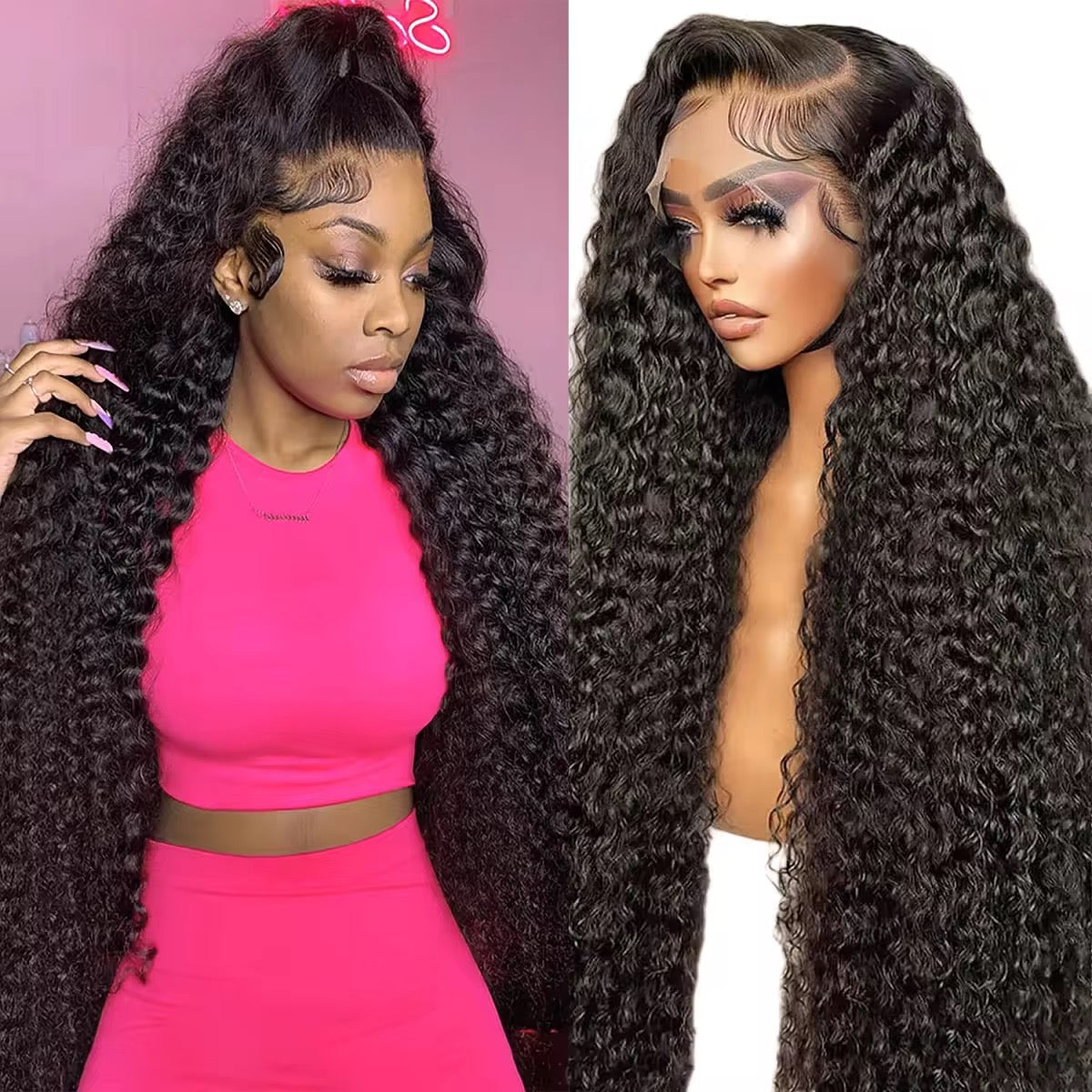 🌊 26” Deep Wave 13x4 Lace Front Wig – Natural Black (1B) | Best Seller