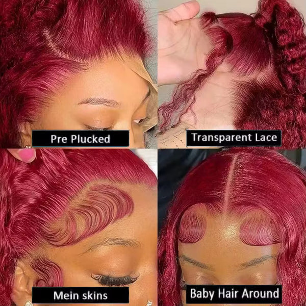 28 “99J Burgundy Glueless Lace Wig HD – Ready to Wear 💇🏽‍♀️