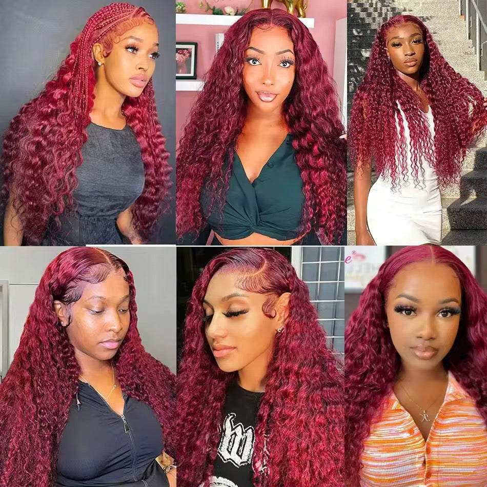 28 “99J Burgundy Glueless Lace Wig HD – Ready to Wear 💇🏽‍♀️